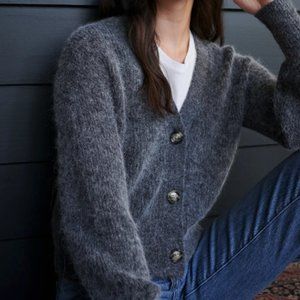 Quince Baby Alpaca-Wool Cropped Cardigan